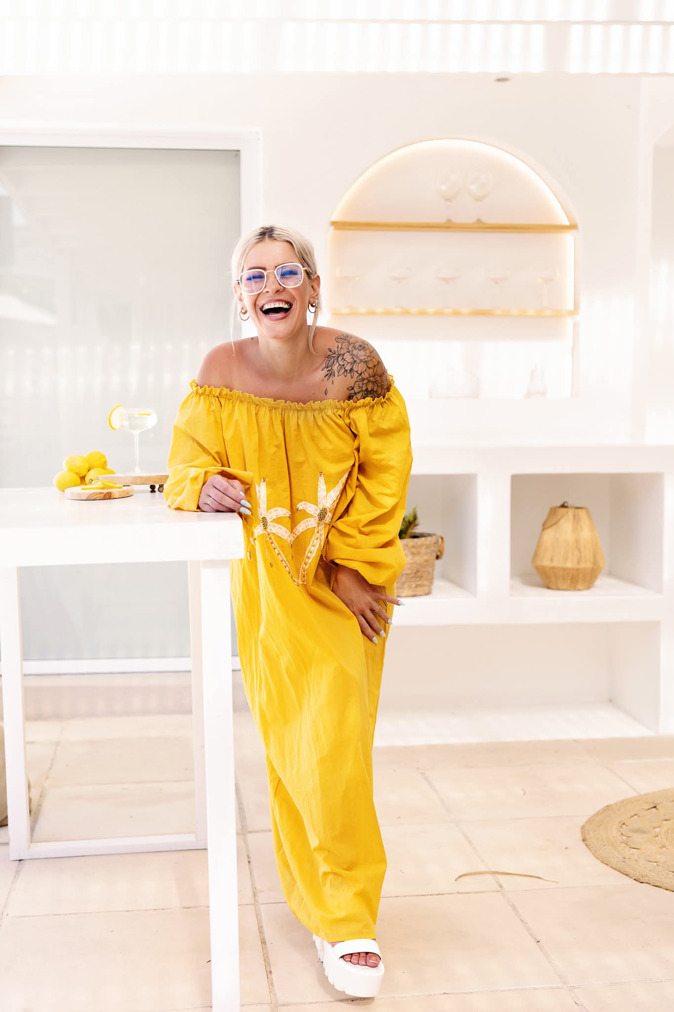 Ladies Dress-PalmBeach-Yellow –
